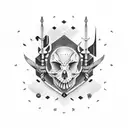 arco e flecha e um pote tattoo design idea