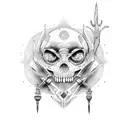 arco e flecha e um pote tattoo design idea