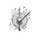 bow and arrow and a pot tattoo design idea