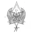 bow and arrow and a pot tattoo design idea