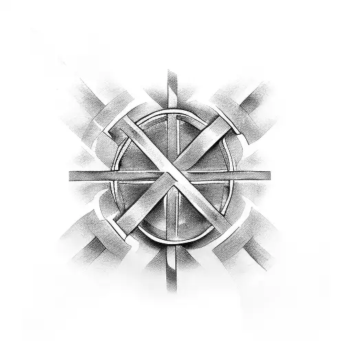 cross with words forever bonded tattoo design idea
