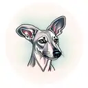 greyhound with ears up tattoo design idea