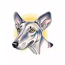 greyhound with ears up tattoo design idea