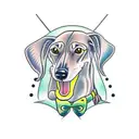 greyhound with ears up tattoo design idea