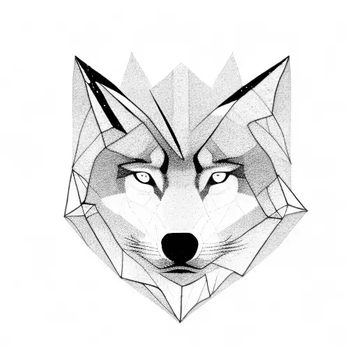 Stock market graph with a wolf silhouette tattoo design idea