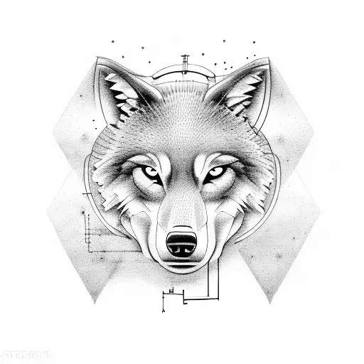 Electrician tools forming a wolf shape tattoo design idea