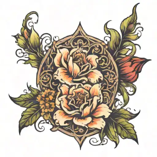 religion god flowers blooming tattoo design idea