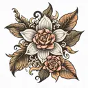 religion god flowers blooming tattoo design idea