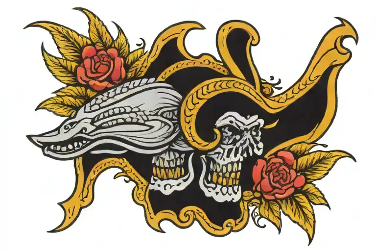 facing fear god tattoo design idea