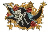 facing fear god tattoo design idea