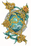 van gogh starry night Celtic knot   tattoo design idea