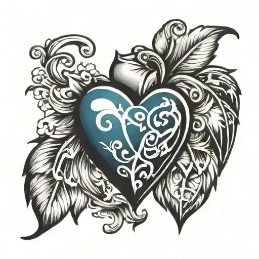 heart M  tattoo design idea