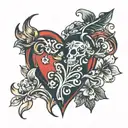 heart M  tattoo design idea