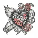 heart M  tattoo design idea