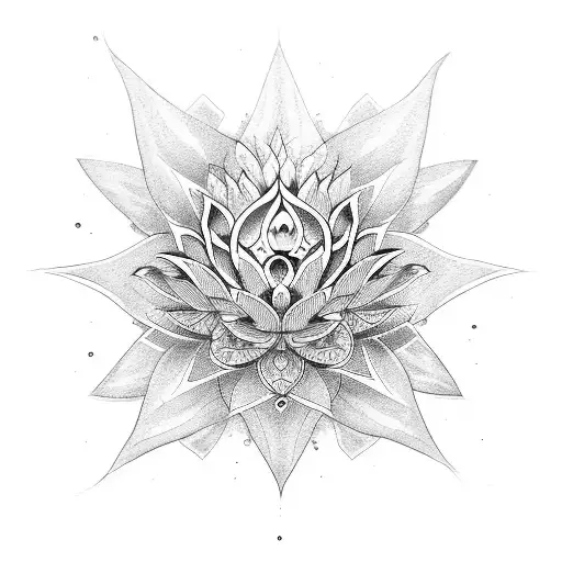 red chakra lotus tattoo design idea