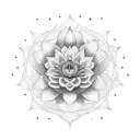 red chakra lotus tattoo design idea