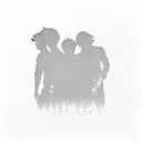 one direction silhouette with 5 seconds of summer tattoo design idea