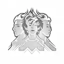 one direction silhouette with 5 seconds of summer tattoo design idea