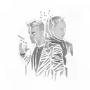 one direction silhouette  tattoo design idea