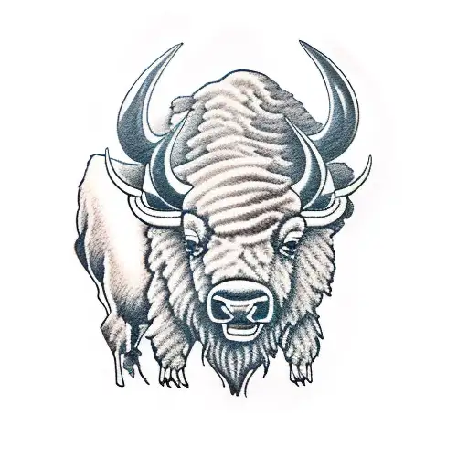 bison tattoo design idea