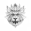 lightning lion tattoo design idea