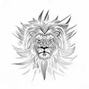 lightning lion tattoo design idea