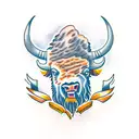 bison tattoo design idea