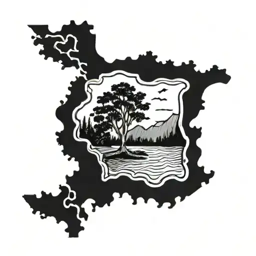 West Virginia state frame tattoo design idea