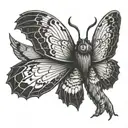mothman cryptid perched tattoo design idea