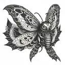 mothman cryptid perched tattoo design idea