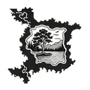 West Virginia state frame tattoo design idea
