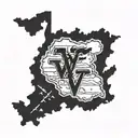 West Virginia state frame tattoo design idea