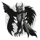 mothman cryptid  tattoo design idea