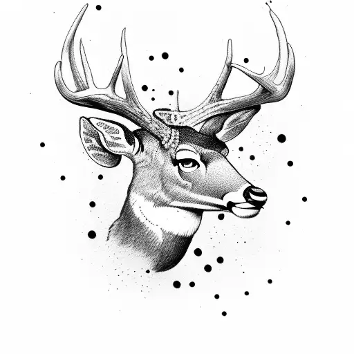 deer whick loves darts tattoo design idea