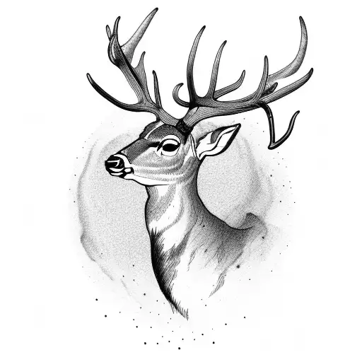 deer which loves darts tattoo design idea