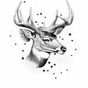 deer whick loves darts tattoo design idea
