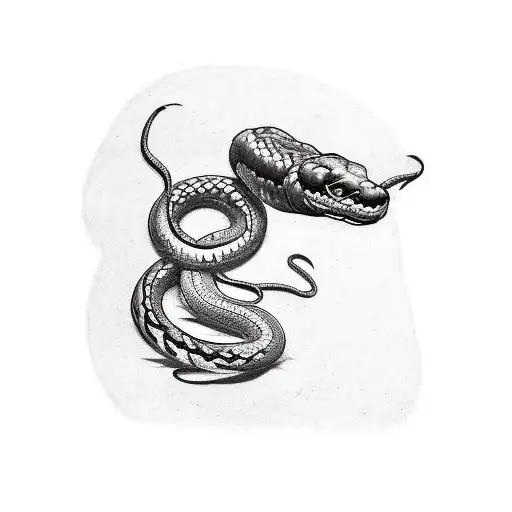 A tattoo of a pistol intertwined with a snake, symbolizing both danger and protection tattoo design idea
