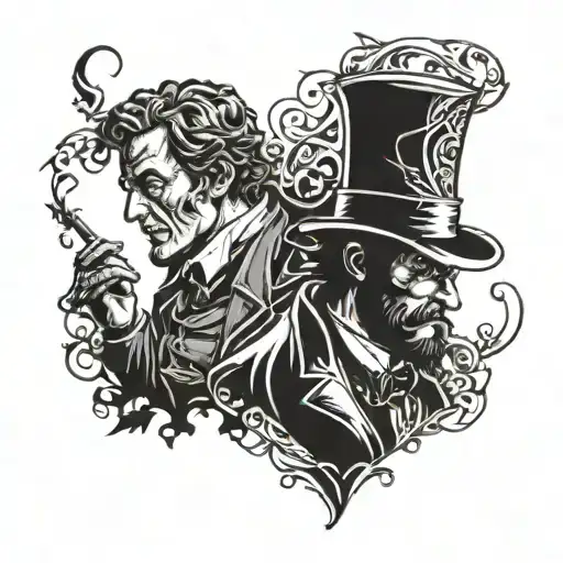 Can you draw me some dr Jekyll and me Hyde tattoo ideas? tattoo design idea