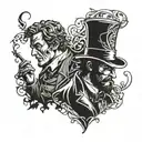 Can you draw me some dr Jekyll and me Hyde tattoo ideas? tattoo design idea
