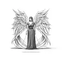 angel and Devil inside two cards tattoo design idea