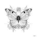 Butterfly half made out of roses  tattoo design idea