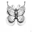 Butterfly half made out of roses  tattoo design idea