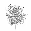 Butterfly half made out of roses  tattoo design idea