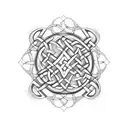 A Celtic knot design incorporating a blood glucose meter and insulin pump for Type 1 diabetes awareness tattoo design idea