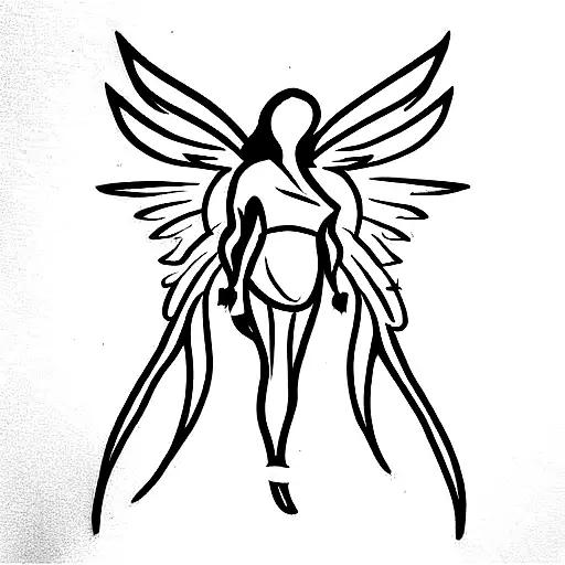 angel warrior tattoo design idea