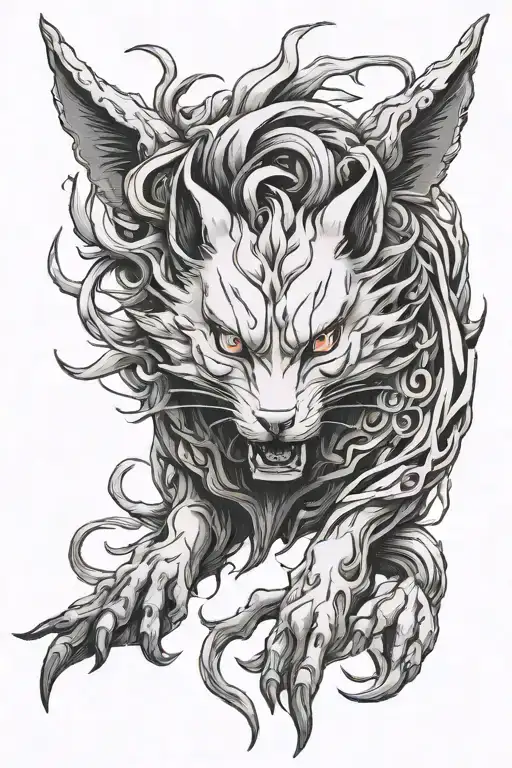 Kurama Naruto nine tails tattoo design idea