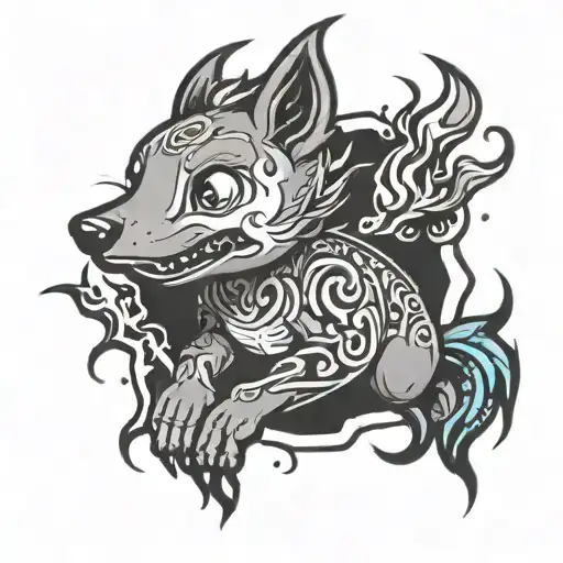 Cute loyal caring adorable fire boy hyper active  tattoo design idea