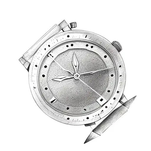 broken watch tattoo design idea