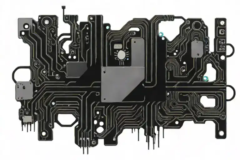 motherboard circuit, flora, and roots in cohesion  tattoo design idea