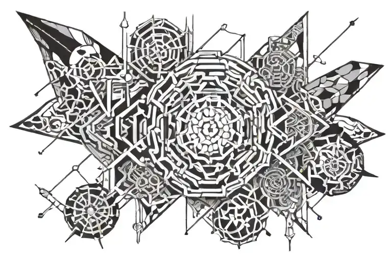 internal throat in biochemical tattoo design idea